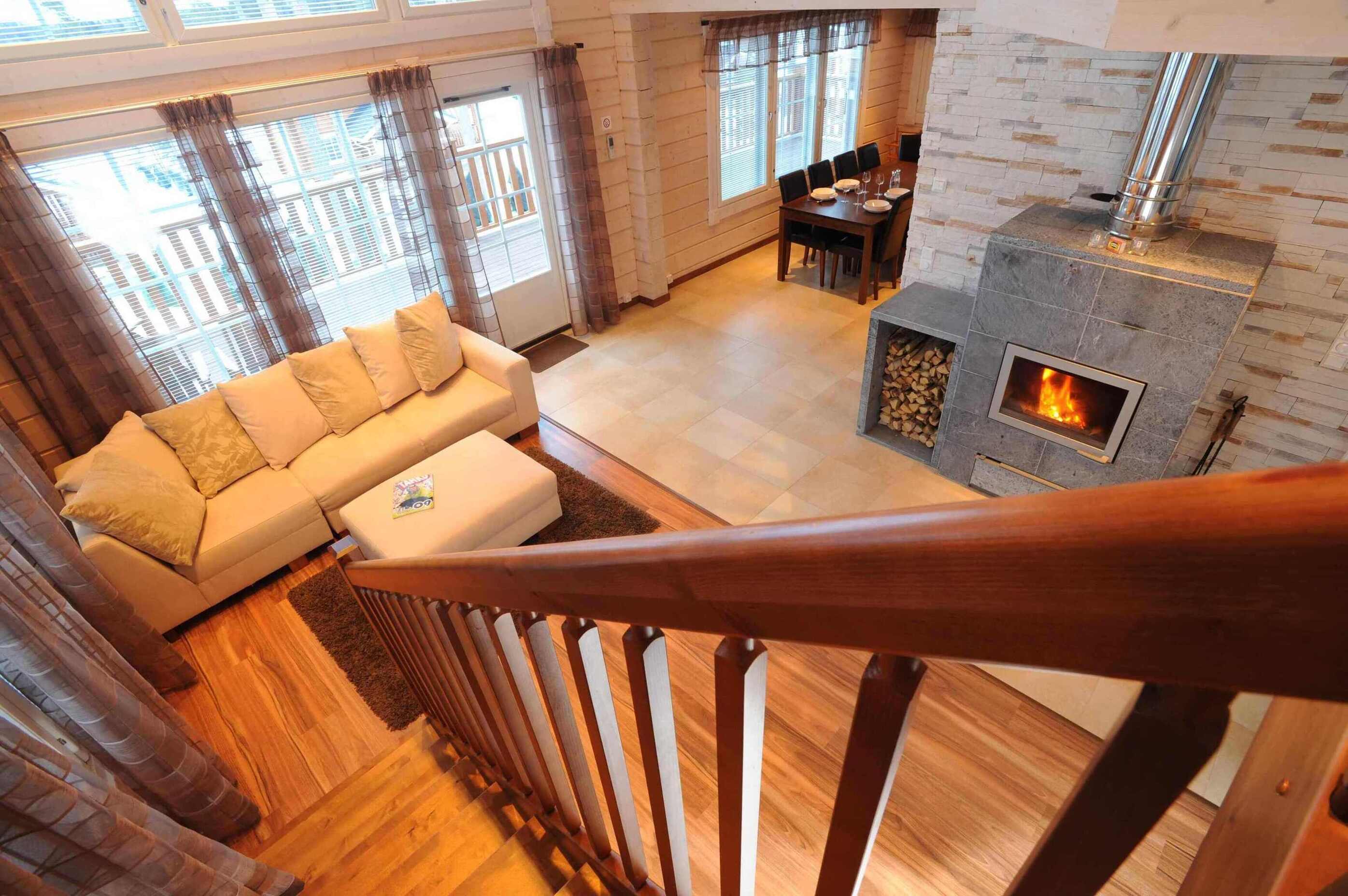 Olohuone, jossa takka